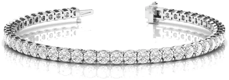 Classic four-prong diamond tennis bracelet in white gold